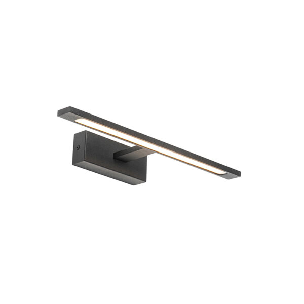 wandlampen Moderne wandlamp zwart 415 cm incl. LED IP44 Jerre StaalKunststof Zwart Laat jouw badkamer stralen met de zwarte wandlamp. Deze moderne is gemaakt
