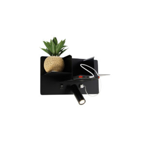 wandlampen Moderne wandlamp zwart incl. LED met USB Thijs Staal Zwart Wandlamp is de perfecte voor in slaapkamer. Door portal en houder kun je eenvoudig