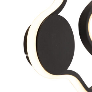 wandlampen Moderne wandlamp zwart incl. LED Plomp AluminiumKunststofStaal Zwart De is een erg unieke Hij heeft golvende vormen wat hem speciaal maakt. Deze lamp