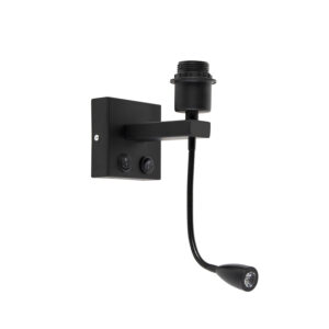 wandlampen Moderne wandlamp zwart met flexarm Brescia Combi Metaal Zwart zwarte die gemakkelijk te combineren is een opvallende of simpele je kan helemaal zelf