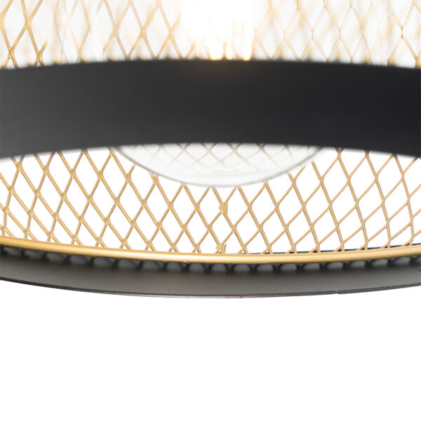 Moderne wandlamp zwart met goud - Lucas - Afbeelding 2