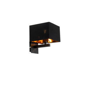 wandlampen Moderne wandlamp zwart met goud VT 1 StofStaal Zwart Wauw wat een mooi is VT1. Erg modern in zijn design. Doordat de binnenzijde van kap geeft lamp