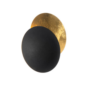 wandlampen Moderne wandlamp zwart met goud Sunrise Staal Zwart Wat een sfeervolle is Sunrise. Zoals de naam al doet vermoeden lijkt hij erg op zonsopgang. Mooi