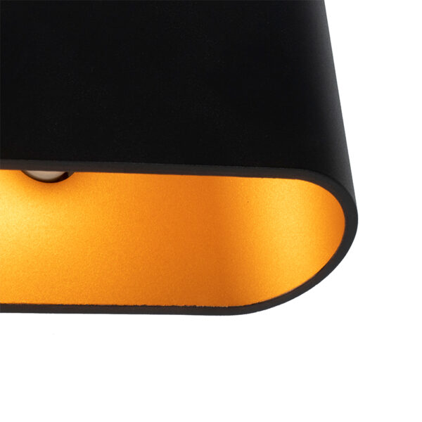 Moderne wandlamp zwart met gouden binnenkant - Alone R - Afbeelding 2