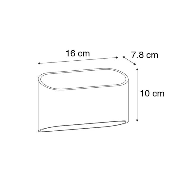Moderne wandlamp zwart met gouden binnenkant - Alone R - Afbeelding 3