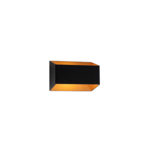 wandlampen Moderne wandlamp zwart met gouden binnenkant Alone S Aluminium Zwart Deze aluminium is tijdloos afgewerkt in en binnenkant. De afwerking aan de van