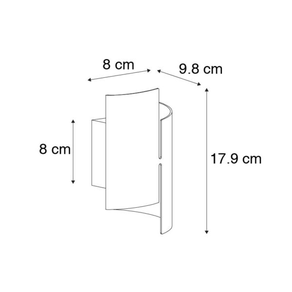 Moderne wandlamp zwart met gouden binnenkant - Faldo - Afbeelding 3