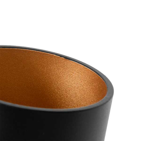 Moderne wandlamp zwart met gouden binnenkant - Pia - Afbeelding 2