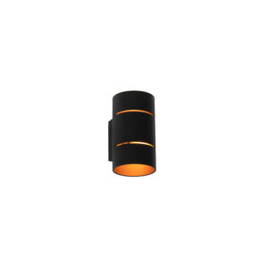 wandlampen Moderne wandlamp zwart met gouden binnenkant Pia Aluminium Zwart De meest tijdloze aanwinst in huis onze wandlamp. Deze lamp is mooi afgewerkt een