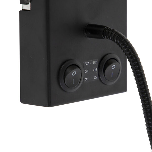 Moderne wandlamp zwart met katoenen kap - Stacca - Afbeelding 2