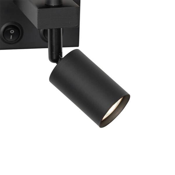 Moderne wandlamp zwart met leeslamp - Brescia - Afbeelding 2