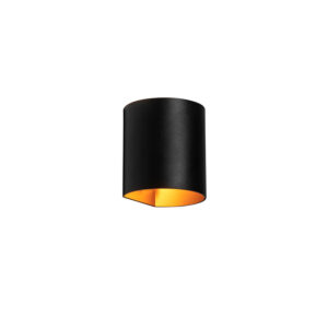 wandlampen Moderne wandlamp zwart met messing Sabbio Aluminium Een tijdloze zwarte in een minimalistisch design. Wandlamp is toepasbaar heel veel ruimtes huis