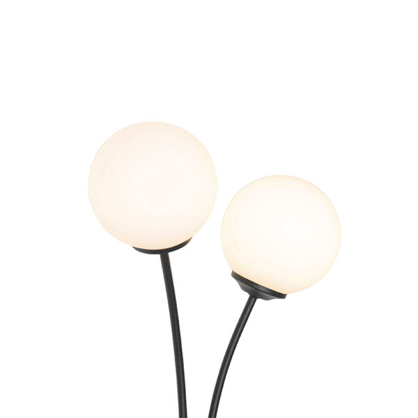 Moderne wandlamp zwart met opaal glas 2-lichts - Athens - Afbeelding 2