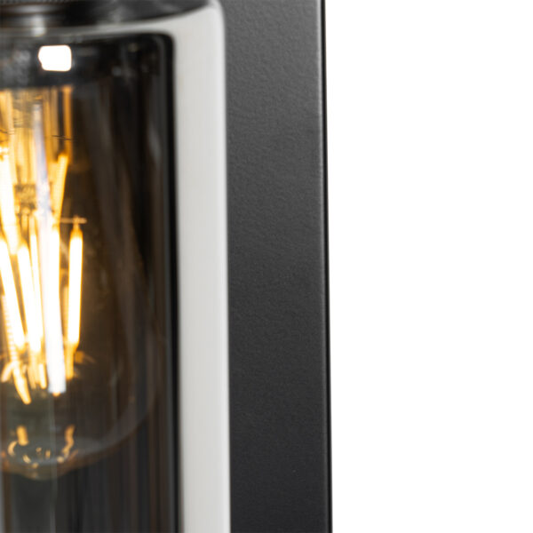 Moderne wandlamp zwart met smoke glas - Stavelot - Afbeelding 2