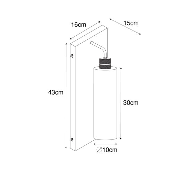 Moderne wandlamp zwart met smoke glas - Stavelot - Afbeelding 3