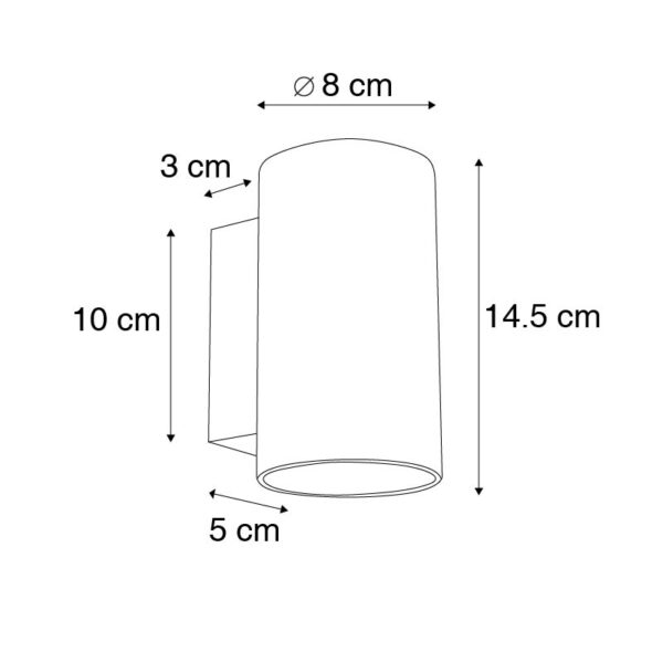 Moderne wandlamp zwart rond - Sandy - Afbeelding 2