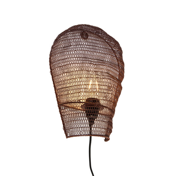 wandlampen Oosterse wandlamp brons 35 cm Nidum Staal Brons Onze is een lamp die je interieur in sfeer Hij afgewerkt met gaas de kleur bons waardoor lichtbron