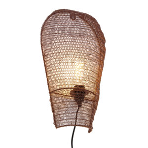 wandlampen Oosterse wandlamp brons 45 cm Nidum Staal Brons Onze is een lamp die jouw interieur meteen vibe Hij afgewerkt met metalen draden de lichtbron