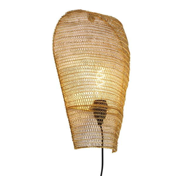 wandlampen Oosterse wandlamp goud 45 cm Nidum Staal Onze is een lamp die jouw interieur meteen vibe Hij afgewerkt met gouden metalen draden waardoor de