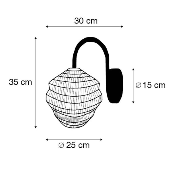 Oosterse wandlamp goud - Vadi - Afbeelding 3