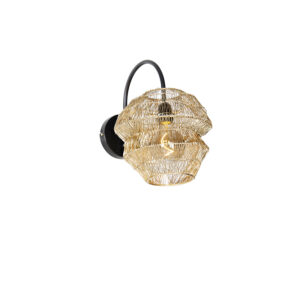 wandlampen Oosterse wandlamp goud Vadi Staal Haal de oosterse sfeer in huis met Vadi. Zijn gouden kleur zorgt voor veel warmte je interieur. Door open lampenkap