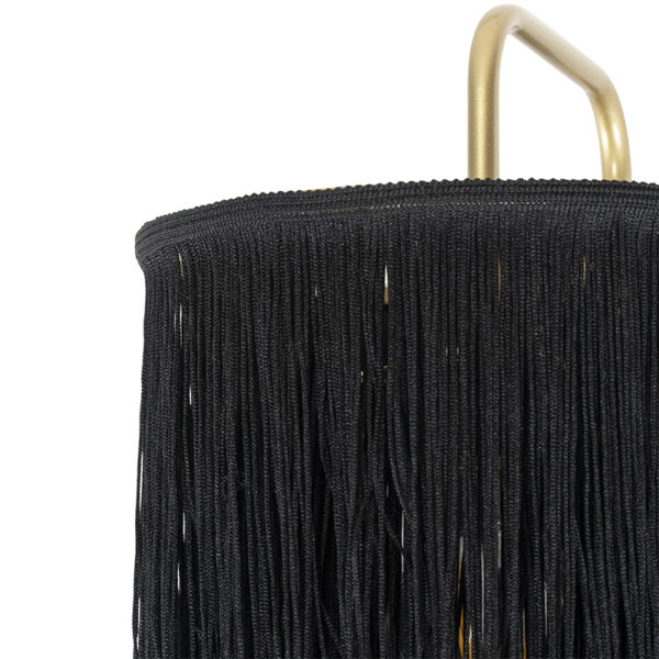 Oosterse wandlamp goud zwarte kap met franjes - Franxa - Afbeelding 2