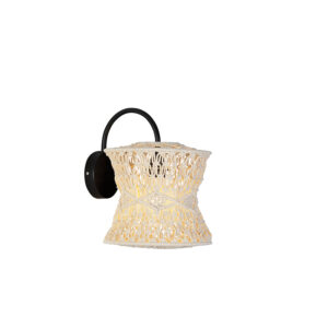 wandlampen Oosterse wandlamp 25 cm Leonard TouwStaal Naturel Haal de oosterse sfeer in huis met Leonard. Hij is gemaakt van touw staal. De heeft en diepte 31