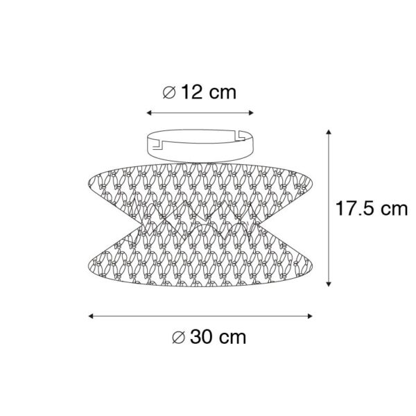 Oosterse wandlamp macramé 30 cm - Leonard - Afbeelding 3