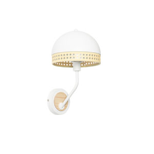 wandlampen Oosterse wandlamp wit met rotan 20 cm Magna Rotan RotanStaal Wit Een echt verlichtingsaccessoire aan je muur onze Deze is gemaakt van staal een mooie