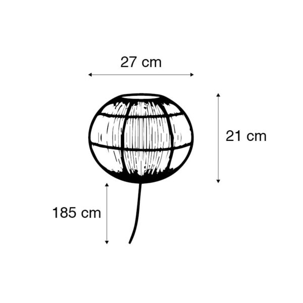 Oosterse wandlamp zeegras - Canno - Afbeelding 3