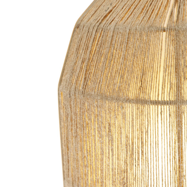 Oosterse wandlamp zwart met jute touw - Riki - Afbeelding 2