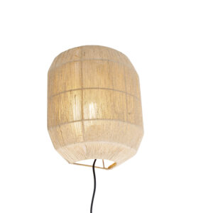 wandlampen Oosterse wandlamp zwart met jute touw Riki TouwStaal Beige heeft een eigentijdse uitstraling zijn lampenkap die afgewerkt is touw. De zorgt voor