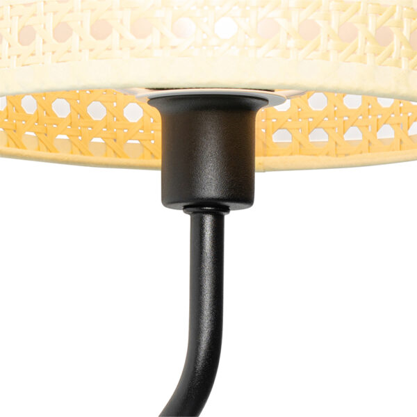Oosterse wandlamp zwart met rotan 20 cm - Magna Rotan - Afbeelding 2
