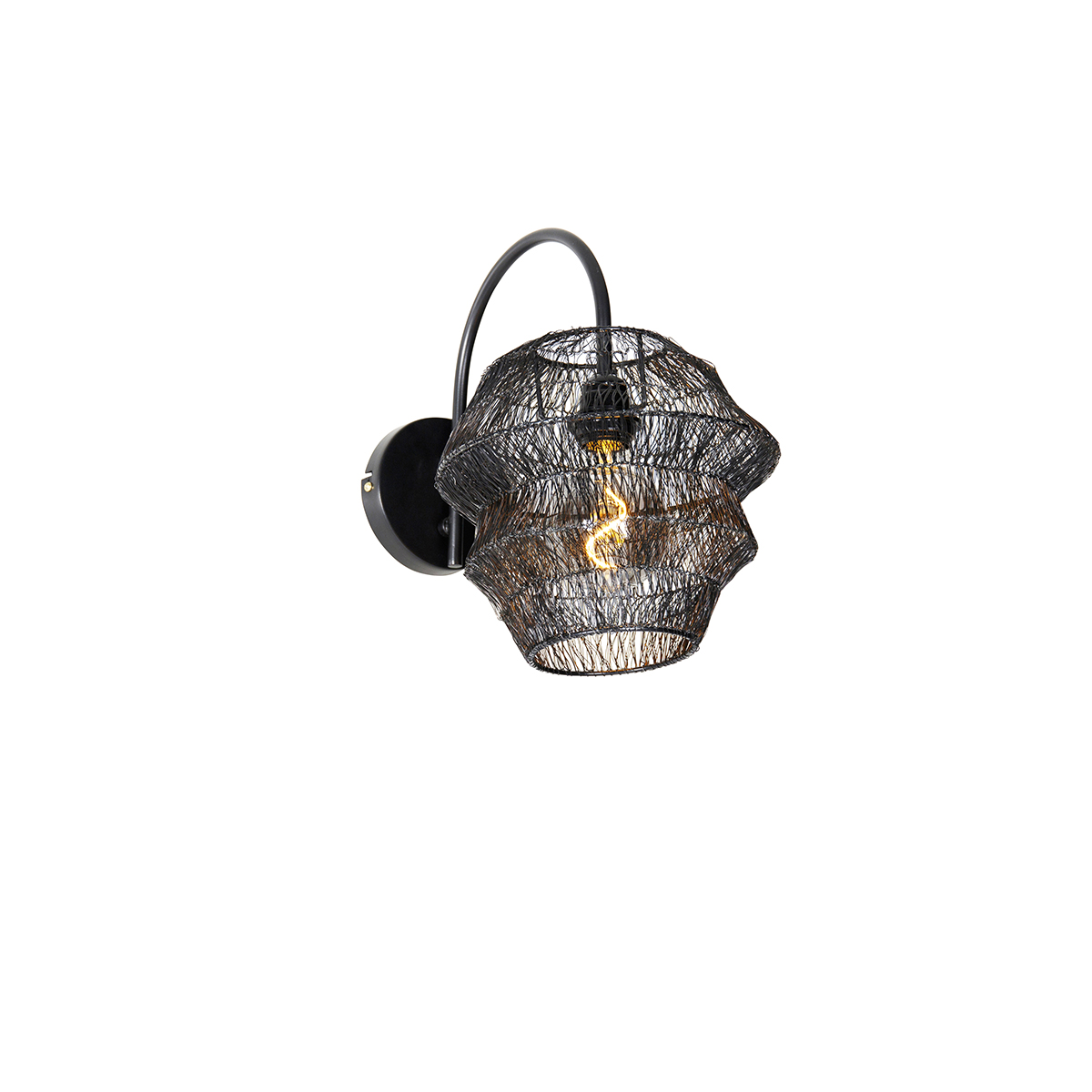wandlampen Oosterse wandlamp zwart Vadi Staal Zwart is een gezellig wandlampje met oosterse twist. Hij gemaakt van staal en afgewerkt in het zwart. Daardoor