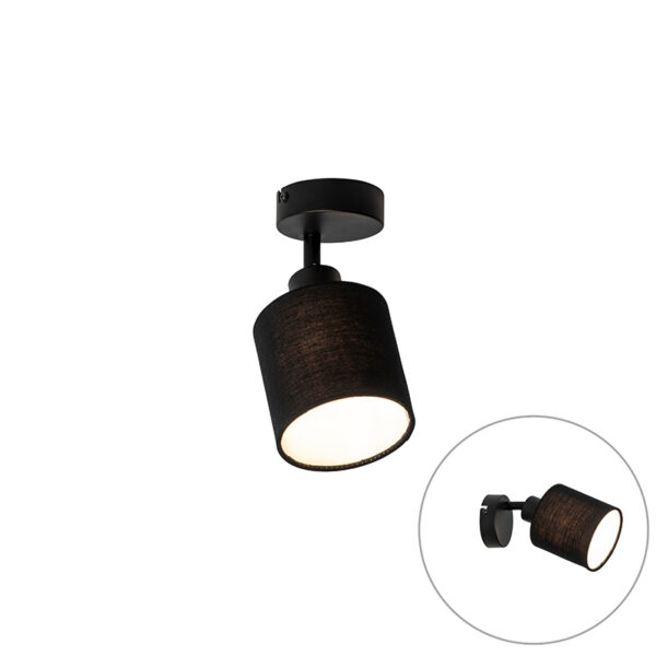 wandlampen Plafondlamp zwart verstelbaar Hetta StofStaal Zwart is een tijdloze moderne en plafondspot die geschikt voor in modern of design interieur. De spot