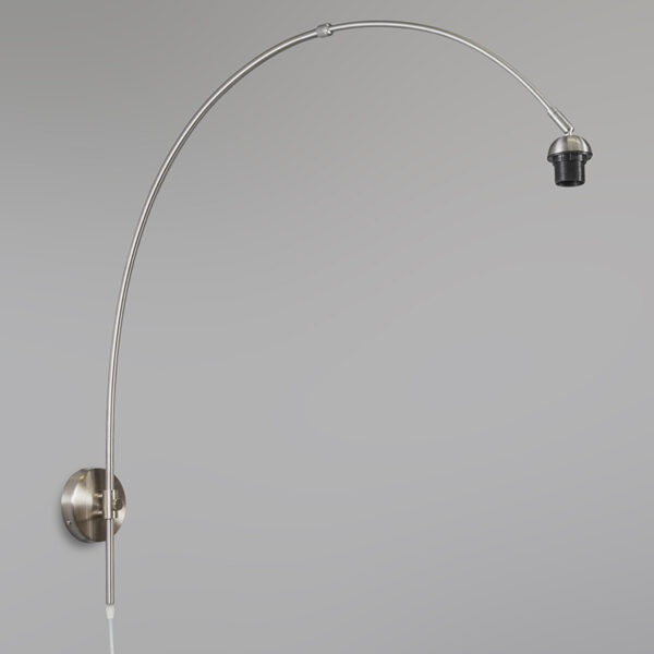 Retro wandbooglamp staal met witte kap verstelbaar - Afbeelding 2