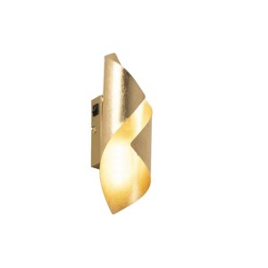 wandlampen Retro wandlamp bladgoud incl. schakelaar Belle Metaal Deze is een perfecte voor in jouw Past perfect Art Deco interieur. De lamp handig te gebruiken