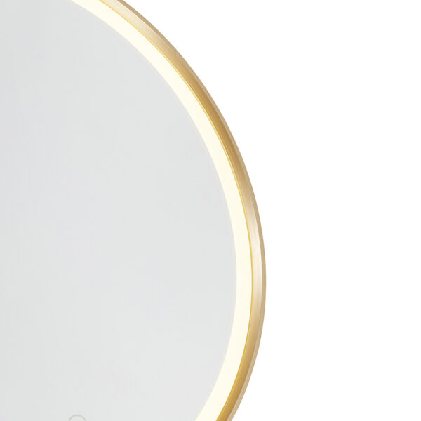 Ronde badkamerspiegel goud 50 cm incl. LED met touchdimmer - Miral - Afbeelding 2