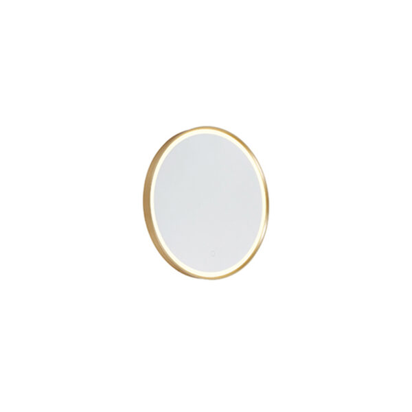 wandlampen Ronde badkamerspiegel goud 50 cm incl. LED met touchdimmer Miral GlasAluminium Een leuke ronde spiegel perfect te gebruiken in de badkamer. is een