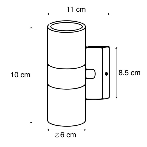 Set van 2 buitenwandlampen zwart IP44 - Duo - Afbeelding 3