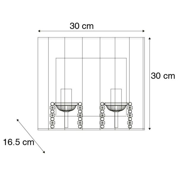 Set van 2 wandlampen chroom met zwarte kap - Ann-Kathrin 2 - Afbeelding 3