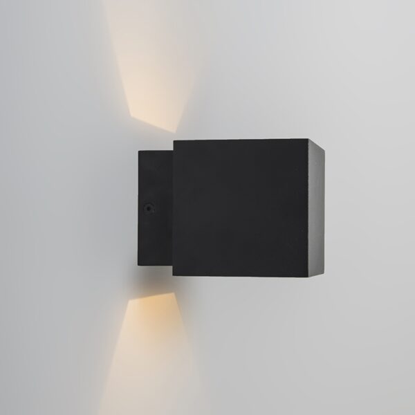 Set van 2 design wandlampen zwart/goud incl. LED - Caja - Afbeelding 2