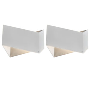 wandlampen Set van 2 design wit Fold Aluminium Wit De nieuwste topper uit de stal het merk Met een simpel en strak ontwerp heeft deze wandlamp luxe uitstraling