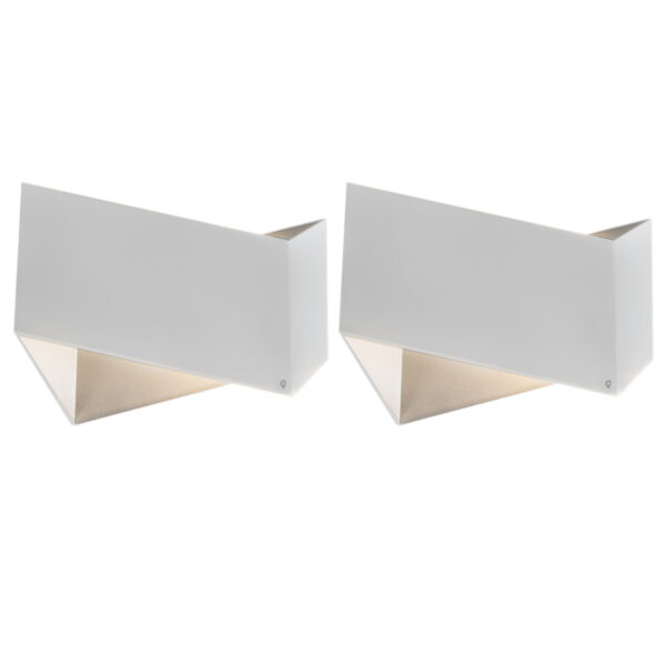 wandlampen Set van 2 design wit Fold Aluminium Wit De nieuwste topper uit de stal het merk Met een simpel en strak ontwerp heeft deze wandlamp luxe uitstraling