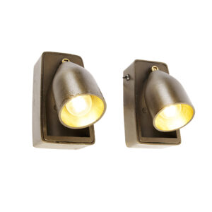 wandlampen Set van 2 messing met schakelaar Brent Aluminium Geef je interieur een twist de Brent. Deze zijn gemaakt staal en afgewerkt in messing. heeft diepte