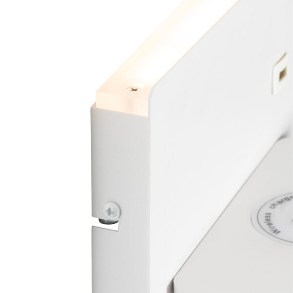 Set van 2 wandlampen wit incl. LED met USB en inductielader - Riza - Afbeelding 2