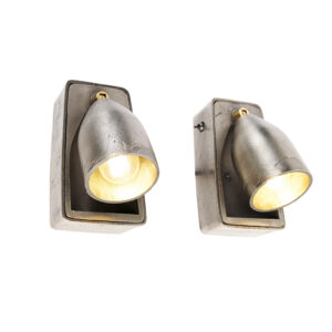wandlampen Set van 2 zilver met schakelaar Brent Aluminium Zilver Kan jouw interieur wel een stoere wandlamp Dan is wat je De gemaakt staal en afgewerkt in het