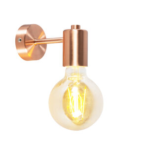 wandlampen Smart Art Deco wandlamp koper incl. G95 WiFi lichtbron Facil Staal Koper De perfecte keuze voor iedere liefhebber van minimalistische en moderne Kies