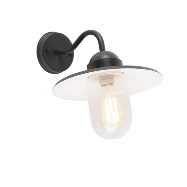 wandlampen Smart landelijke wandlamp antraciet IP44 incl. wifi E27 Kansas AluminiumGlas Donkergrijs Nog op zoek naar een prachtige voor Dan is deze in de kleur