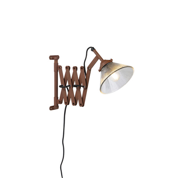 wandlampen Vintage uittrekbare wandlamp roest met glas Scissors Glass StaalGlas Roestbruin De is een unieke in jouw Deze heel handig gebruik door het armatuur.